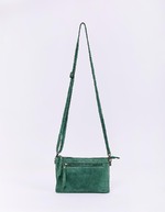 Leather crossbody bag with double pocket femme La Fiancée