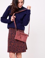 Leather crossbody bag with double pocket femme La Fiancée