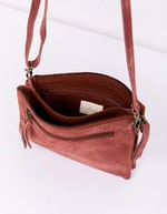 Leather crossbody bag with double pocket femme La Fiancée