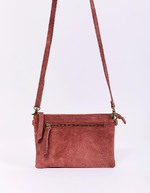 Leather crossbody bag with double pocket femme La Fiancée