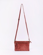 Leather crossbody bag with double pocket femme La Fiancée