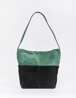Two-tone suede leather satchel bag femme La Fiancée