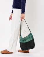 Two-tone suede leather satchel bag femme La Fiancée