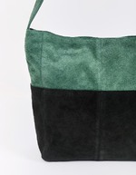 Two-tone suede leather satchel bag femme La Fiancée