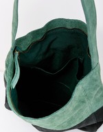 Two-tone suede leather satchel bag femme La Fiancée