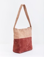 Two-tone suede leather satchel bag femme La Fiancée