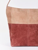 Two-tone suede leather satchel bag femme La Fiancée