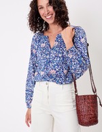 Woven leather bucket bag femme La Fiancée