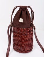 Woven leather bucket bag femme La Fiancée