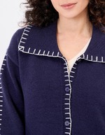 Knit cardigan with shirt collar femme La Fiancée