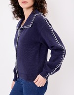 Knit cardigan with shirt collar femme La Fiancée