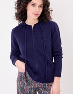 Hooded zip knit cardigan femme La Fiancée