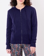 Hooded zip knit cardigan femme La Fiancée