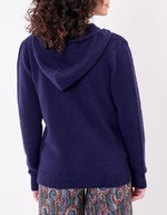 Hooded zip knit cardigan femme La Fiancée