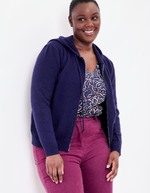 Hooded zip knit cardigan femme La Fiancée