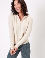 Hooded zip knit cardigan femme La Fiancée