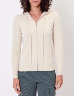 Hooded zip knit cardigan femme La Fiancée