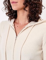 Hooded zip knit cardigan femme La Fiancée