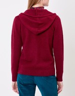 Hooded zip knit cardigan femme La Fiancée