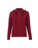 Hooded zip knit cardigan femme La Fiancée