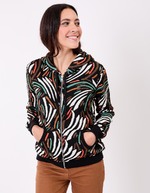 Jacquard knit zip sweatshirt femme La Fiancée