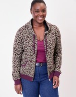 Jacquard knit zip sweatshirt femme La Fiancée