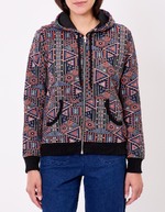 Jacquard knit zip sweatshirt femme La Fiancée