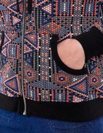 Jacquard knit zip sweatshirt femme La Fiancée