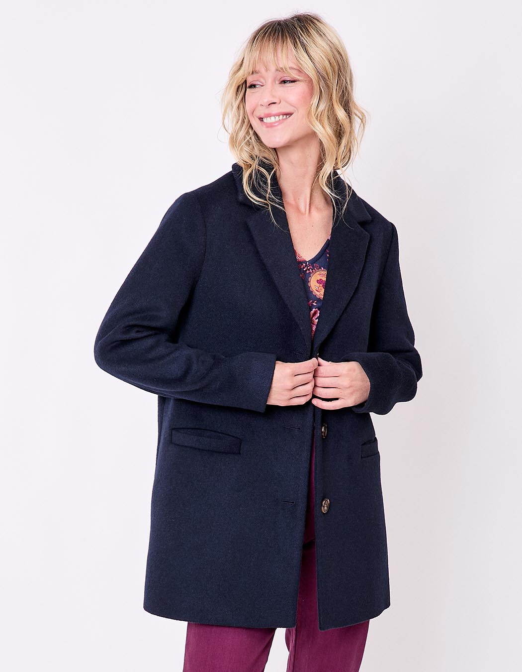 Straight woolen coat femme La Fiancée