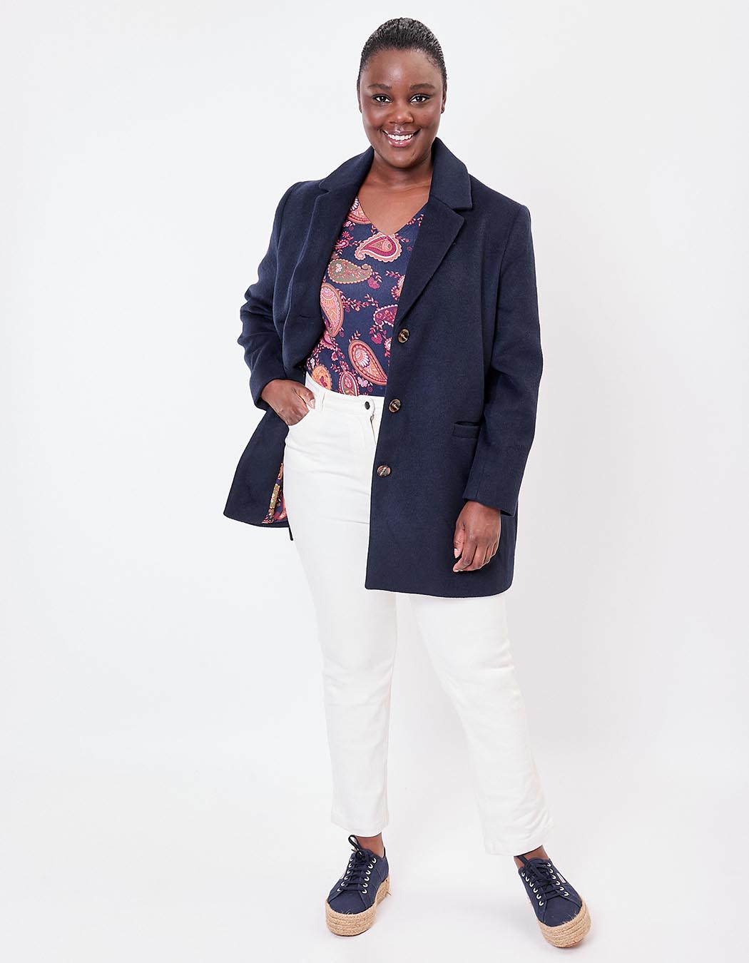 Straight woolen coat femme La Fiancée