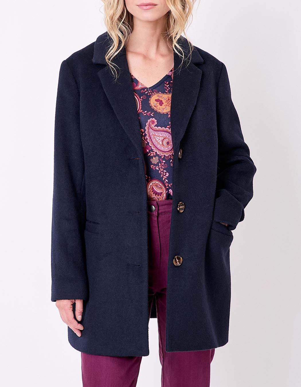 Straight woolen coat femme La Fiancée