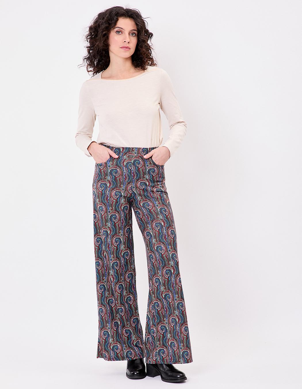 Wide soft knit pants femme La Fiancée