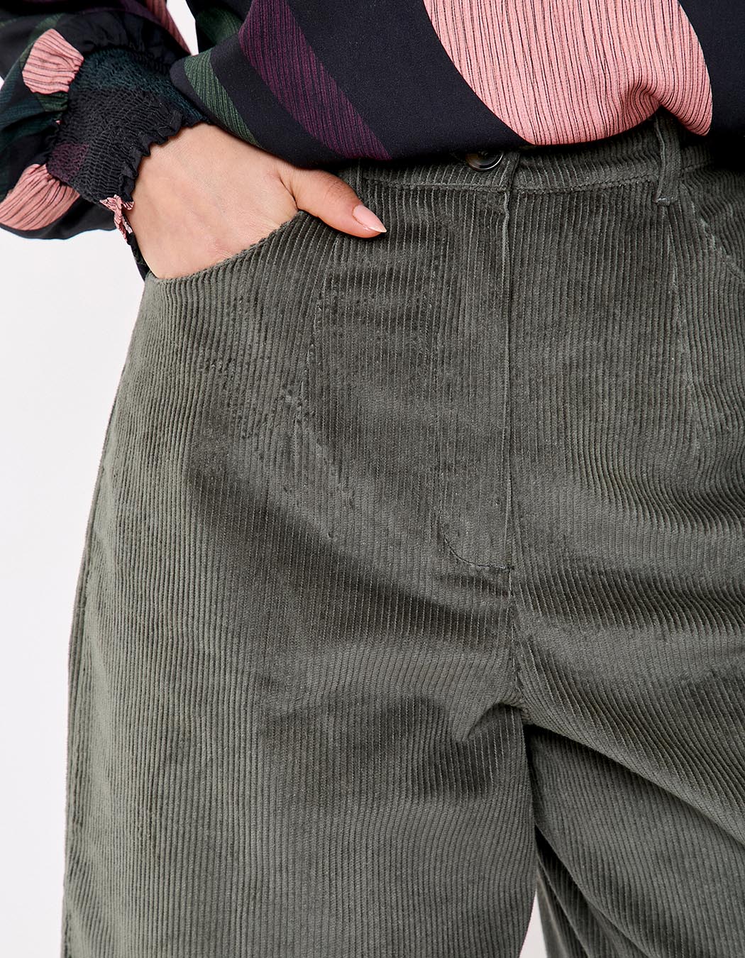 Cropped wide corduroy pants femme La Fiancée