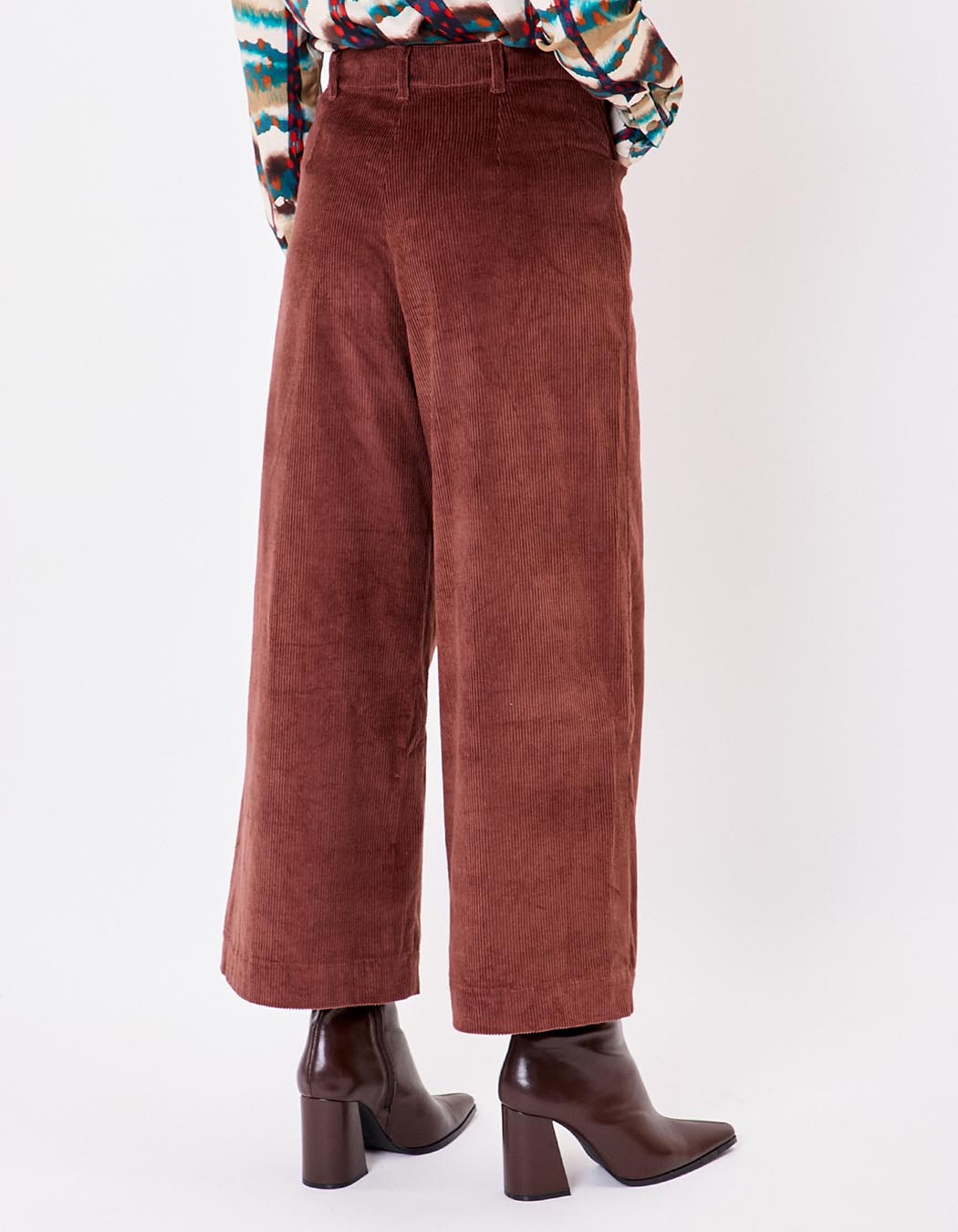 Cropped wide corduroy pants femme La Fiancée