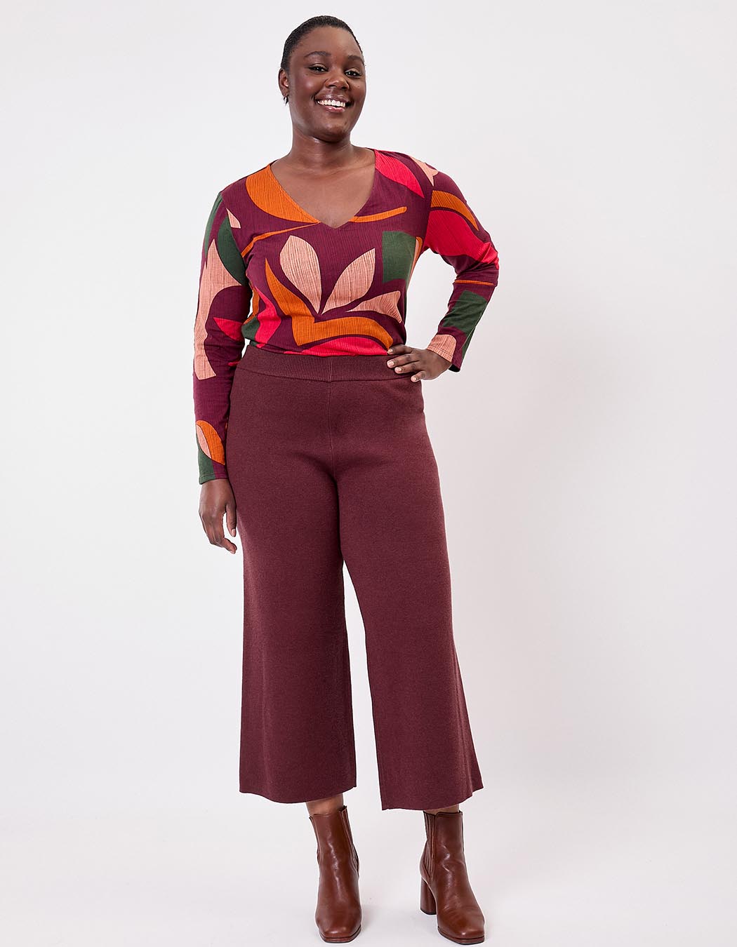 Wide knit pants femme La Fiancée