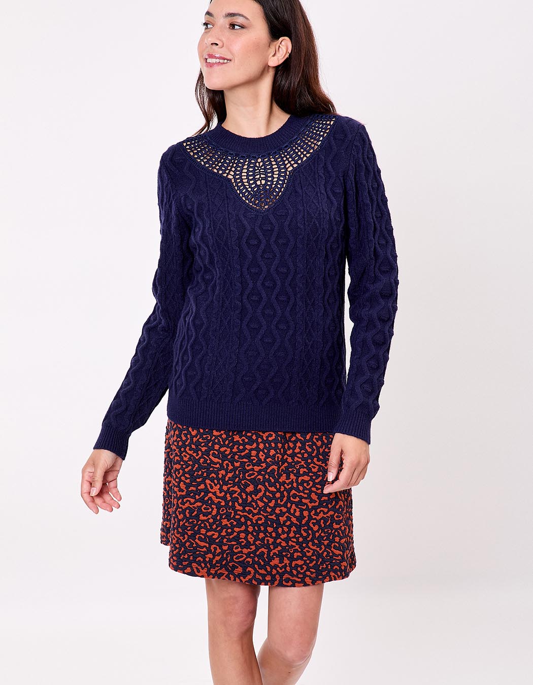 Embroidered knit sweater femme La Fiancée