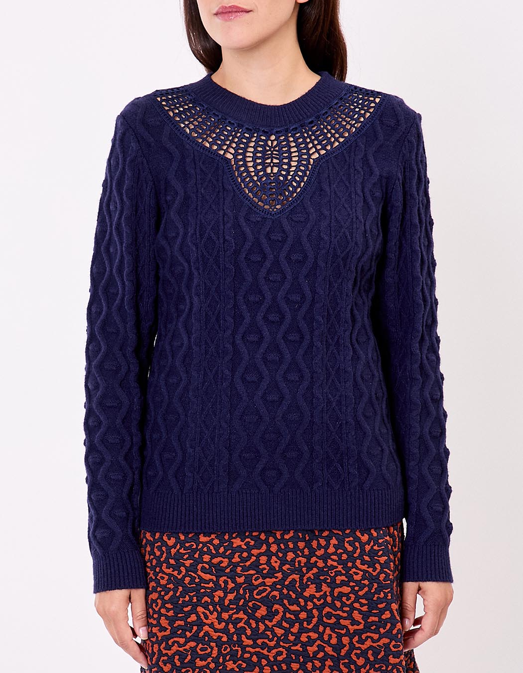 Embroidered knit sweater femme La Fiancée