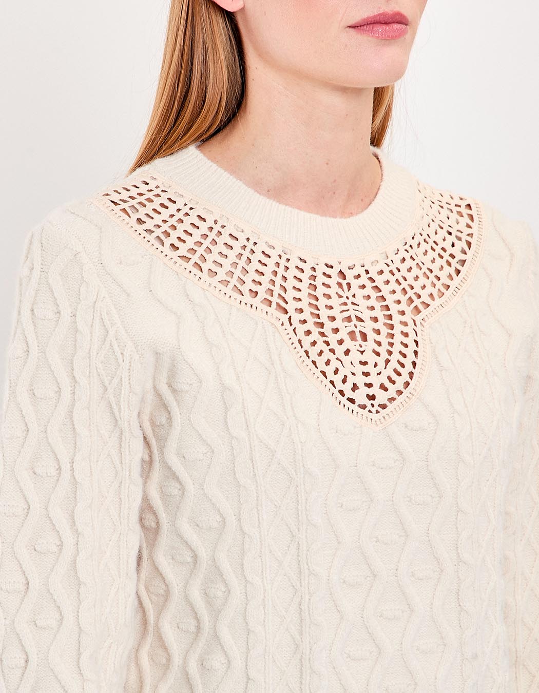 Embroidered knit sweater femme La Fianc&eacute;e