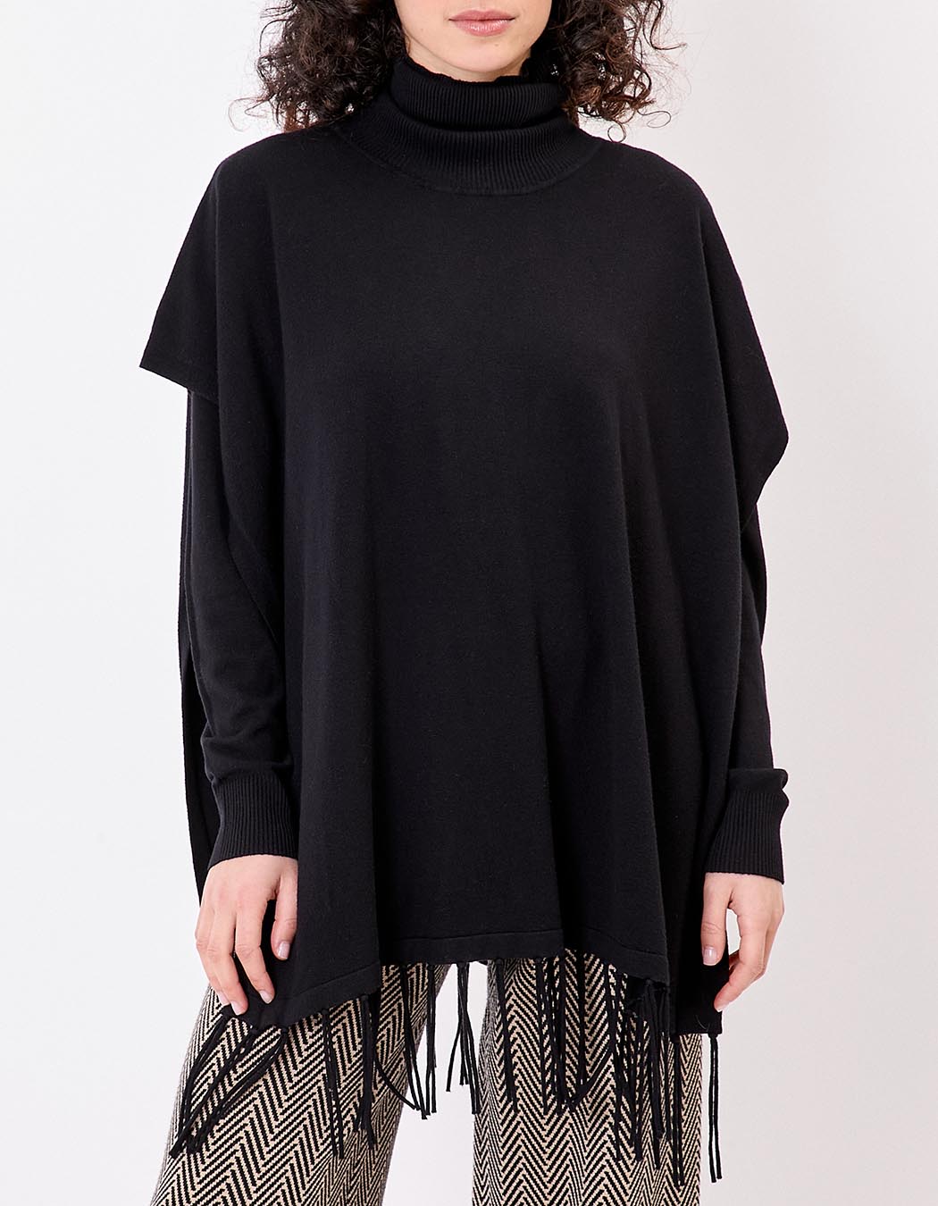 Knit turtleneck poncho femme La Fianc&eacute;e