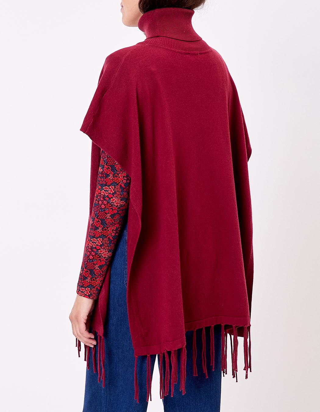 Knit turtleneck poncho femme La Fiancée