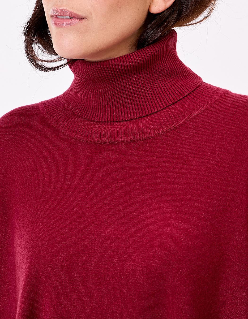 Knit turtleneck poncho femme La Fiancée