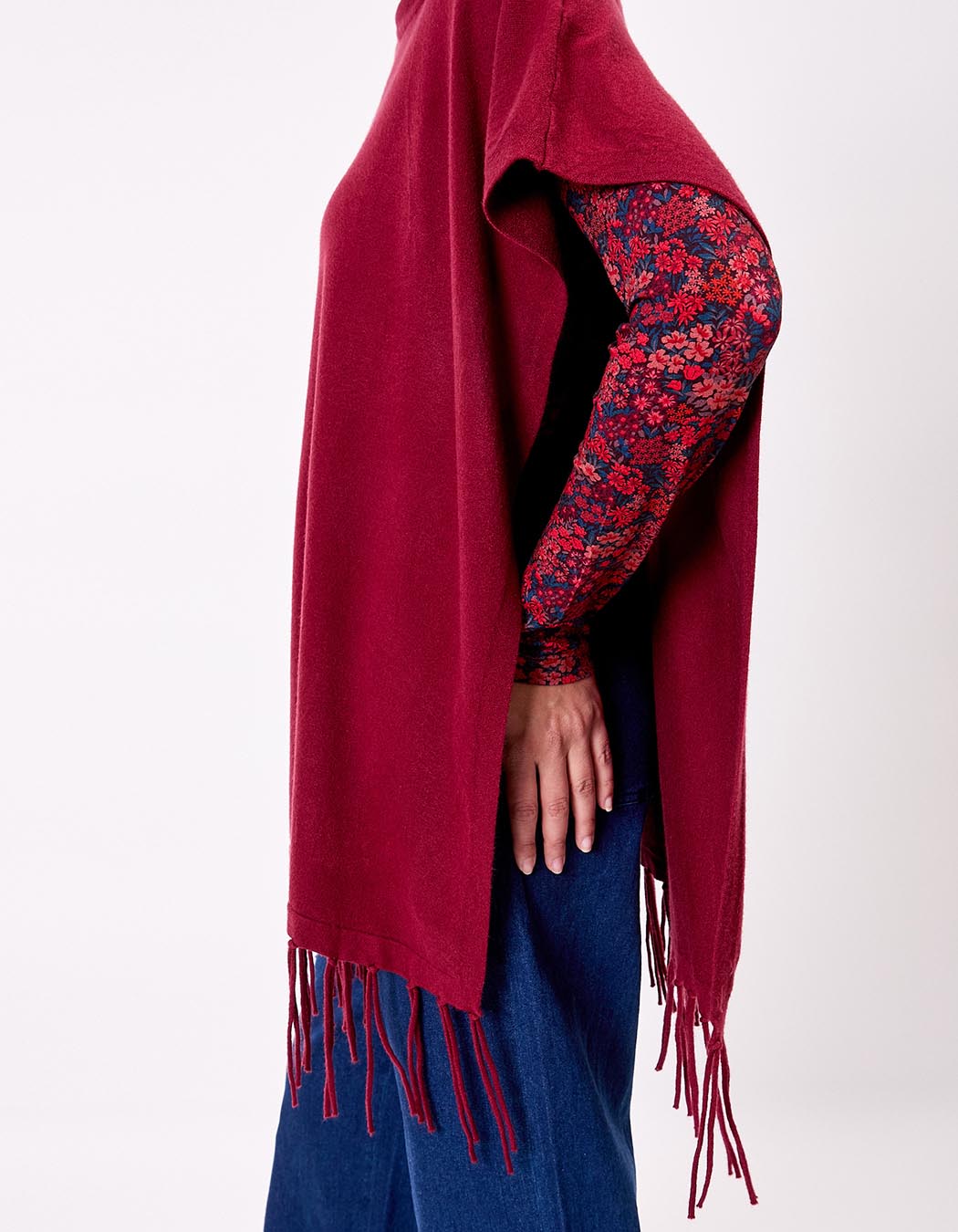 Knit turtleneck poncho femme La Fiancée