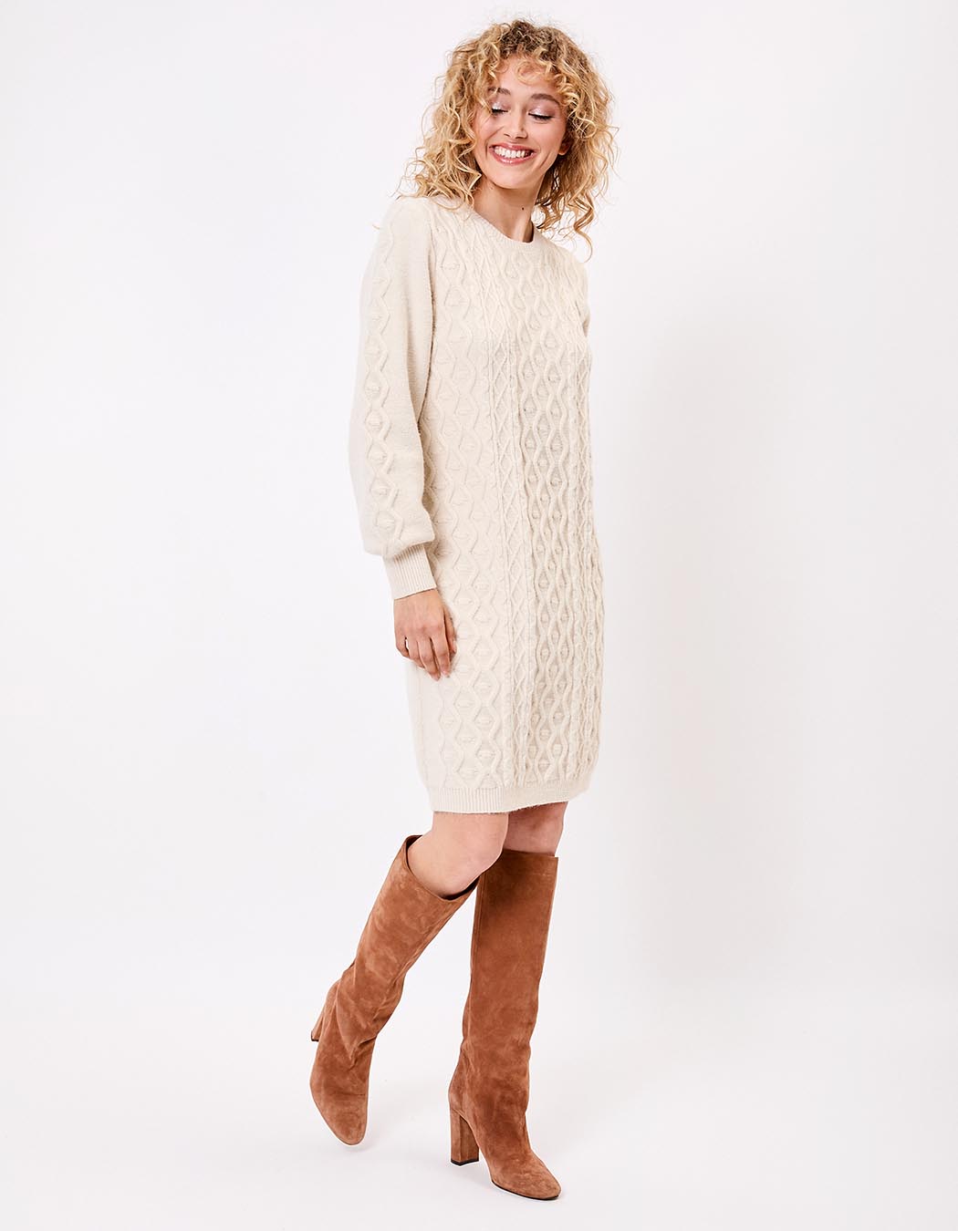Fancy knit sweater dress femme La Fiancée