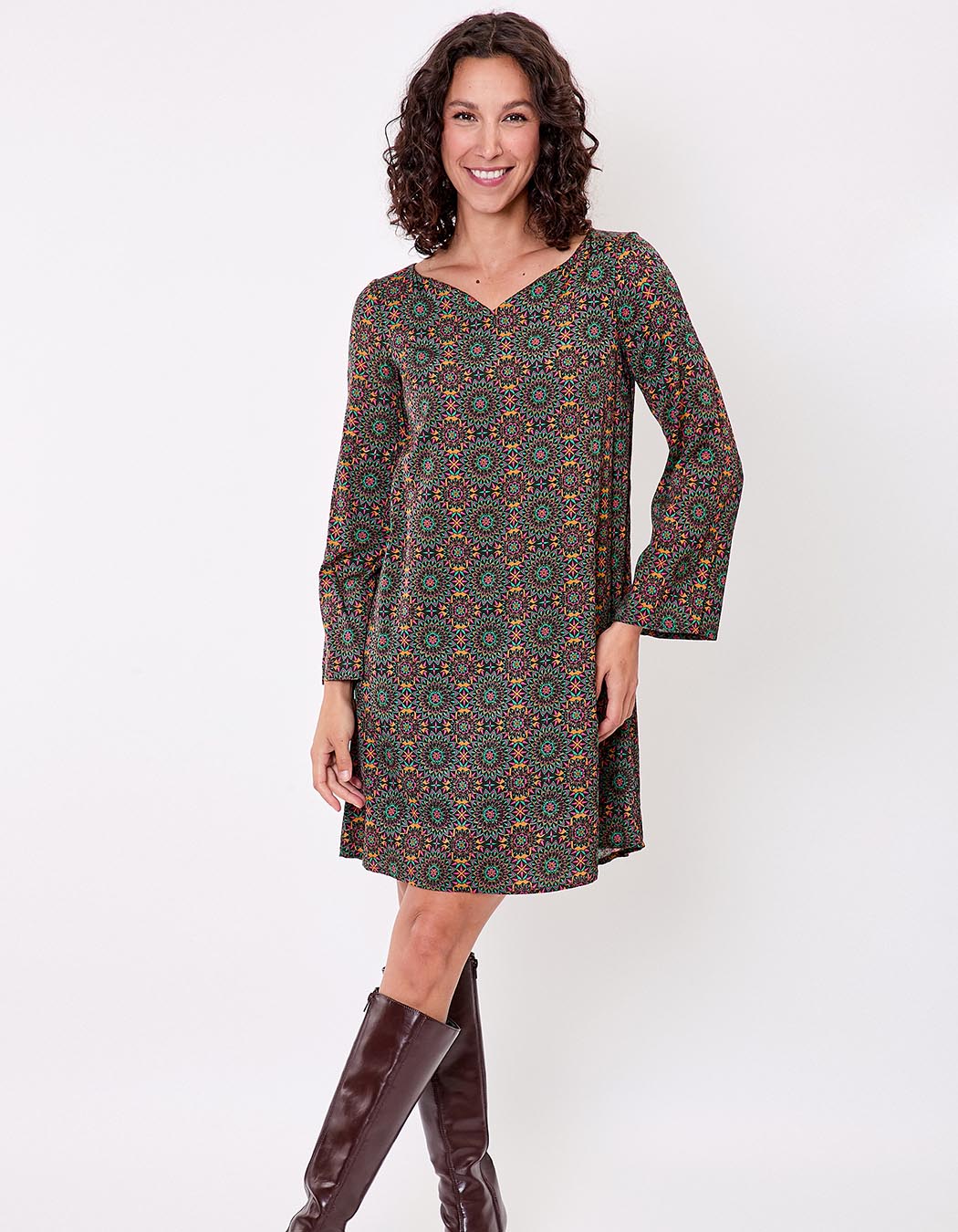 Fluid satin A-line dress femme La Fiancée