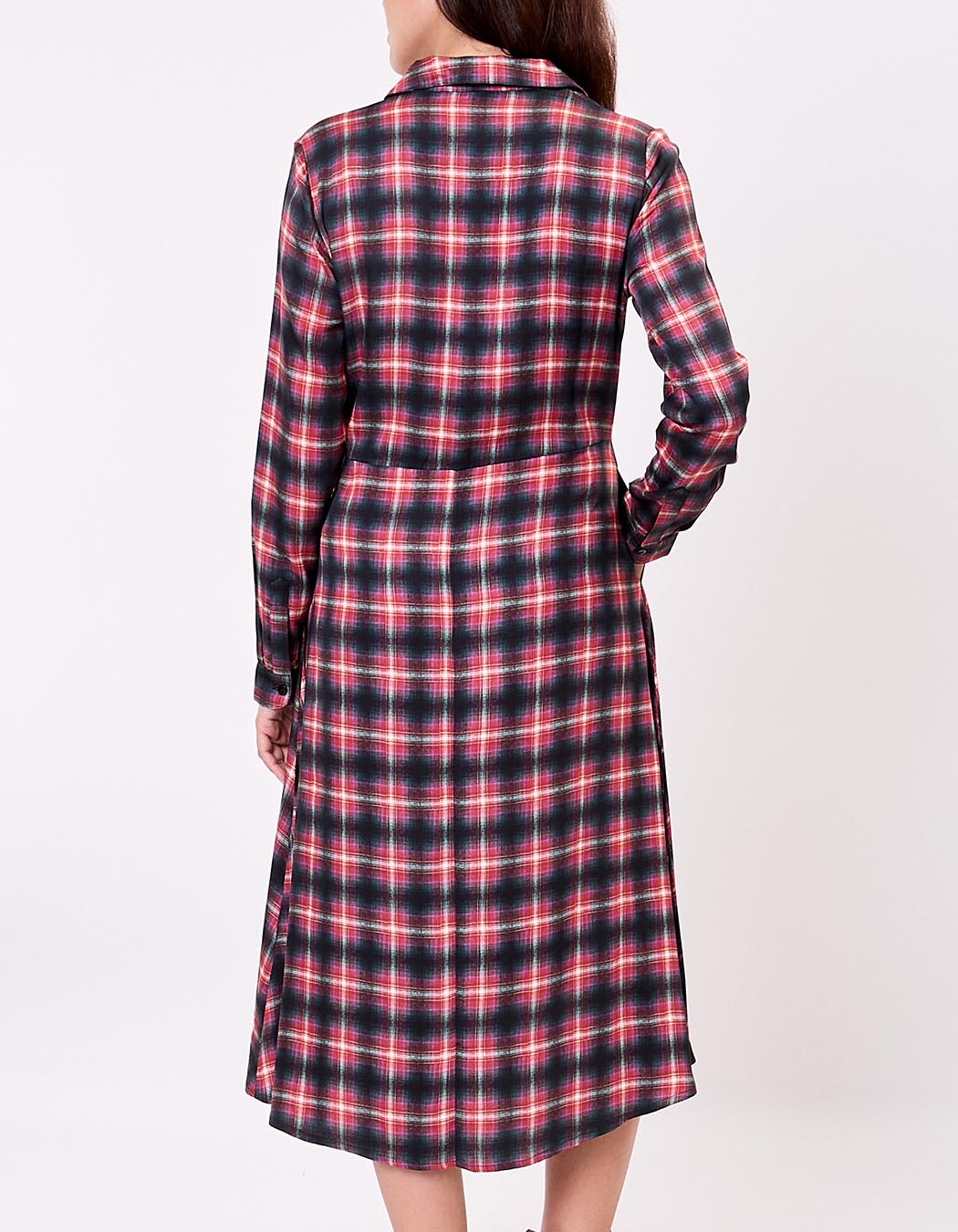 Tie-front fluid midi shirt dress femme La Fiancée