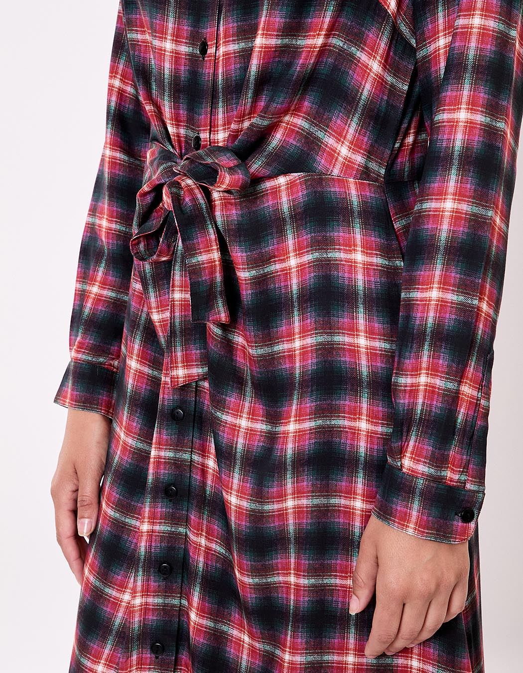 Tie-front fluid midi shirt dress femme La Fiancée