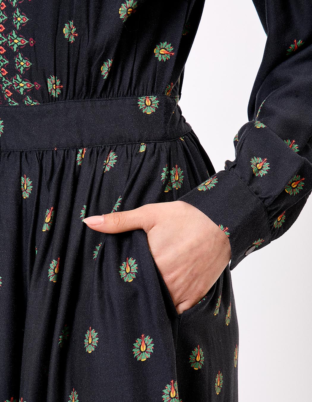 Fluid midi ruffled dress femme La Fiancée