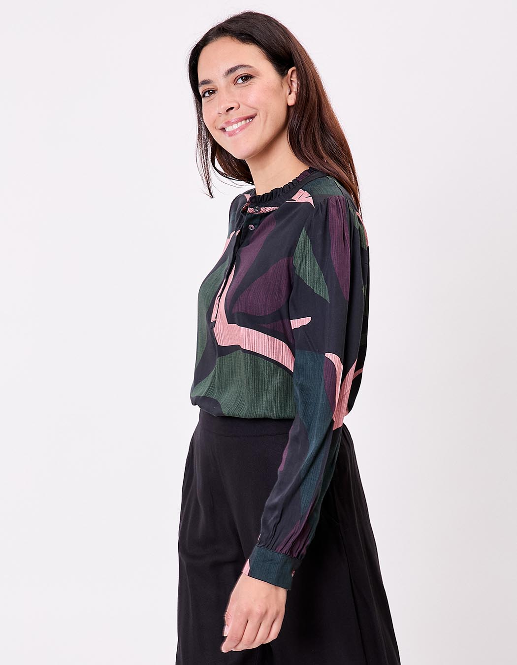 Fluid ruffled blouse femme La Fiancée