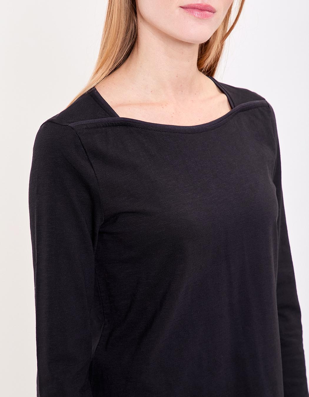 Plain organic cotton boat neck T-shirt femme La Fiancée