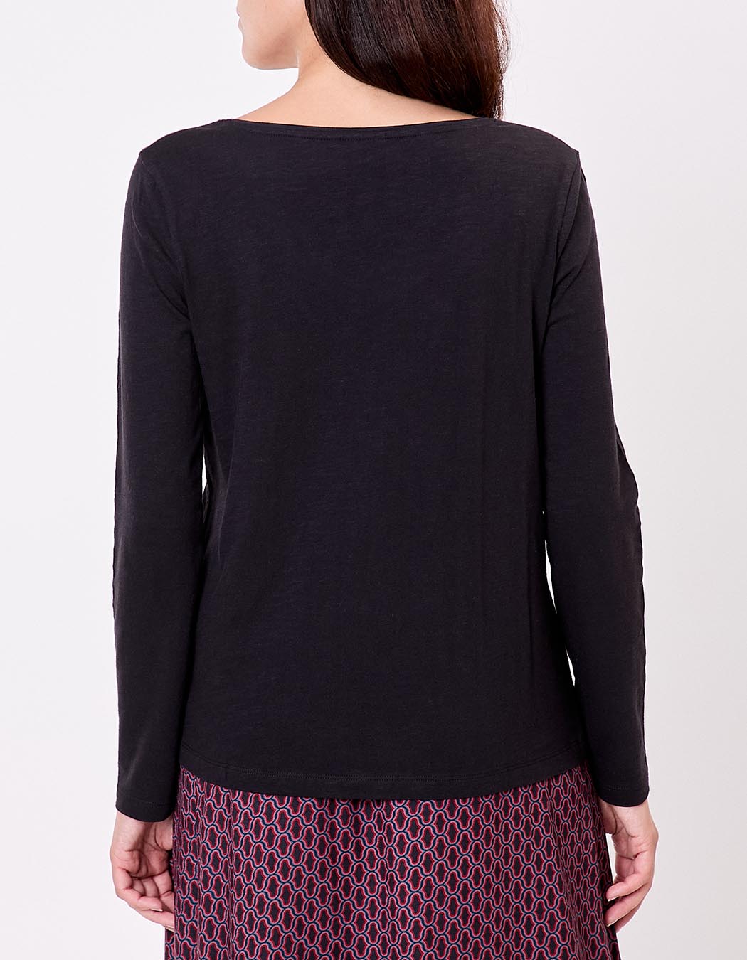 Plain organic cotton V-neck T-shirt femme La Fiancée